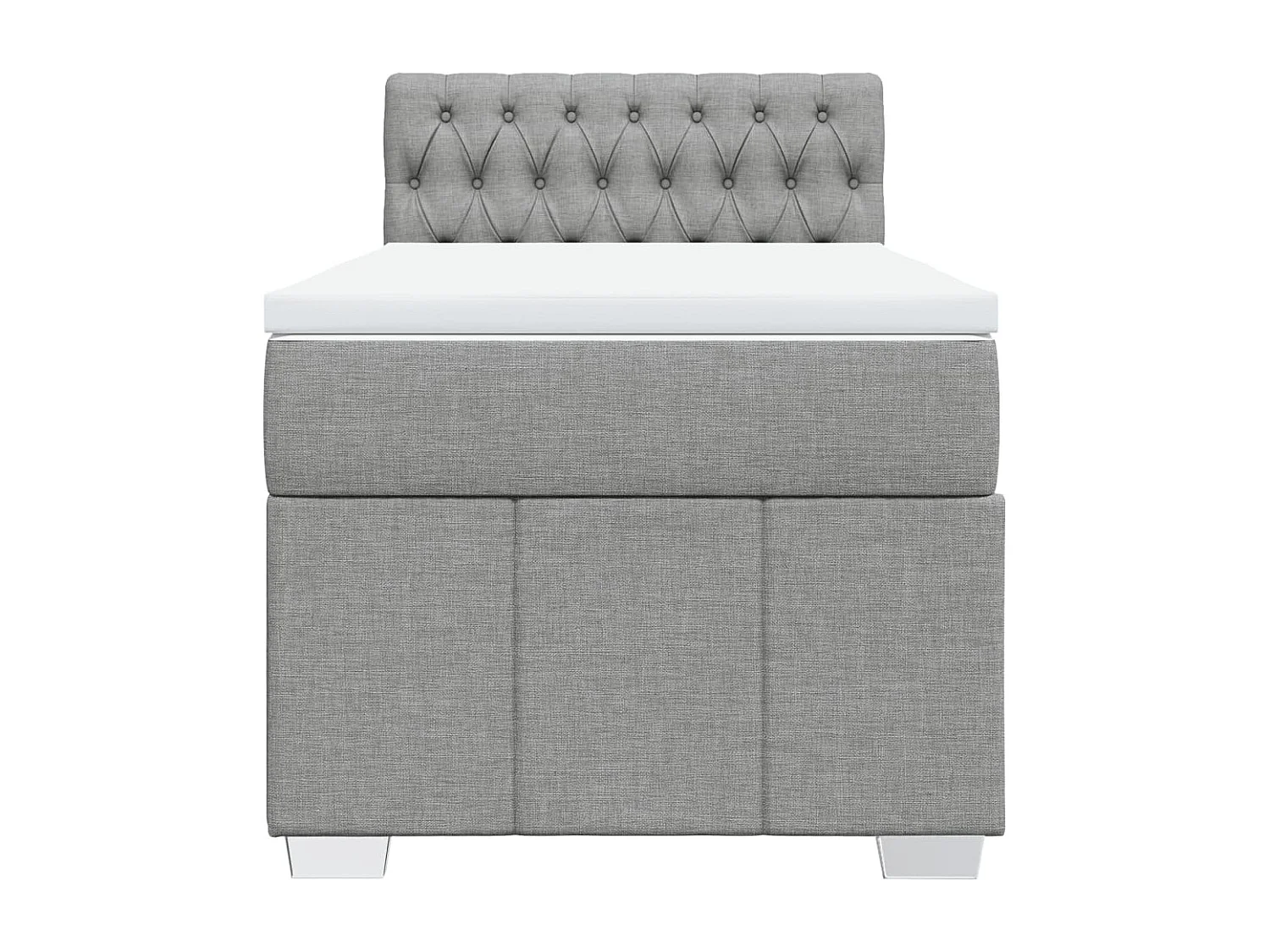 Boxspringbett mit Matratze Hellgrau 90x200 cm Stoff