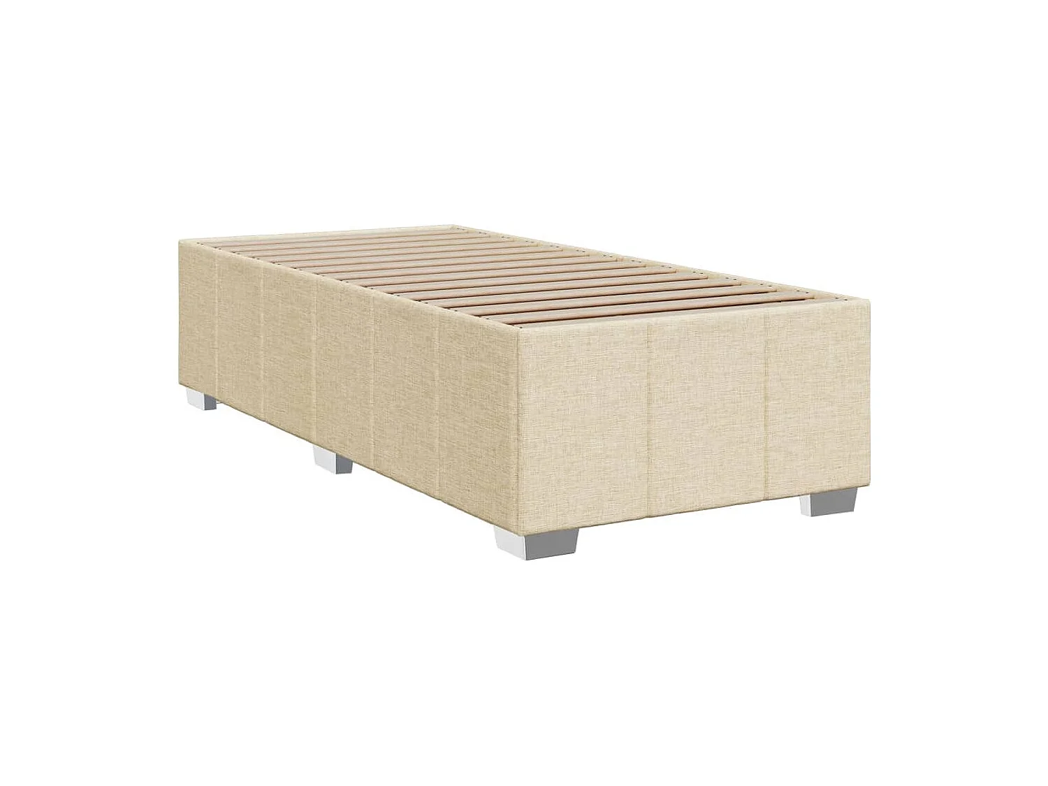 Sommier à lattes de lit avec matelas Crème 90x200 cm Tissu