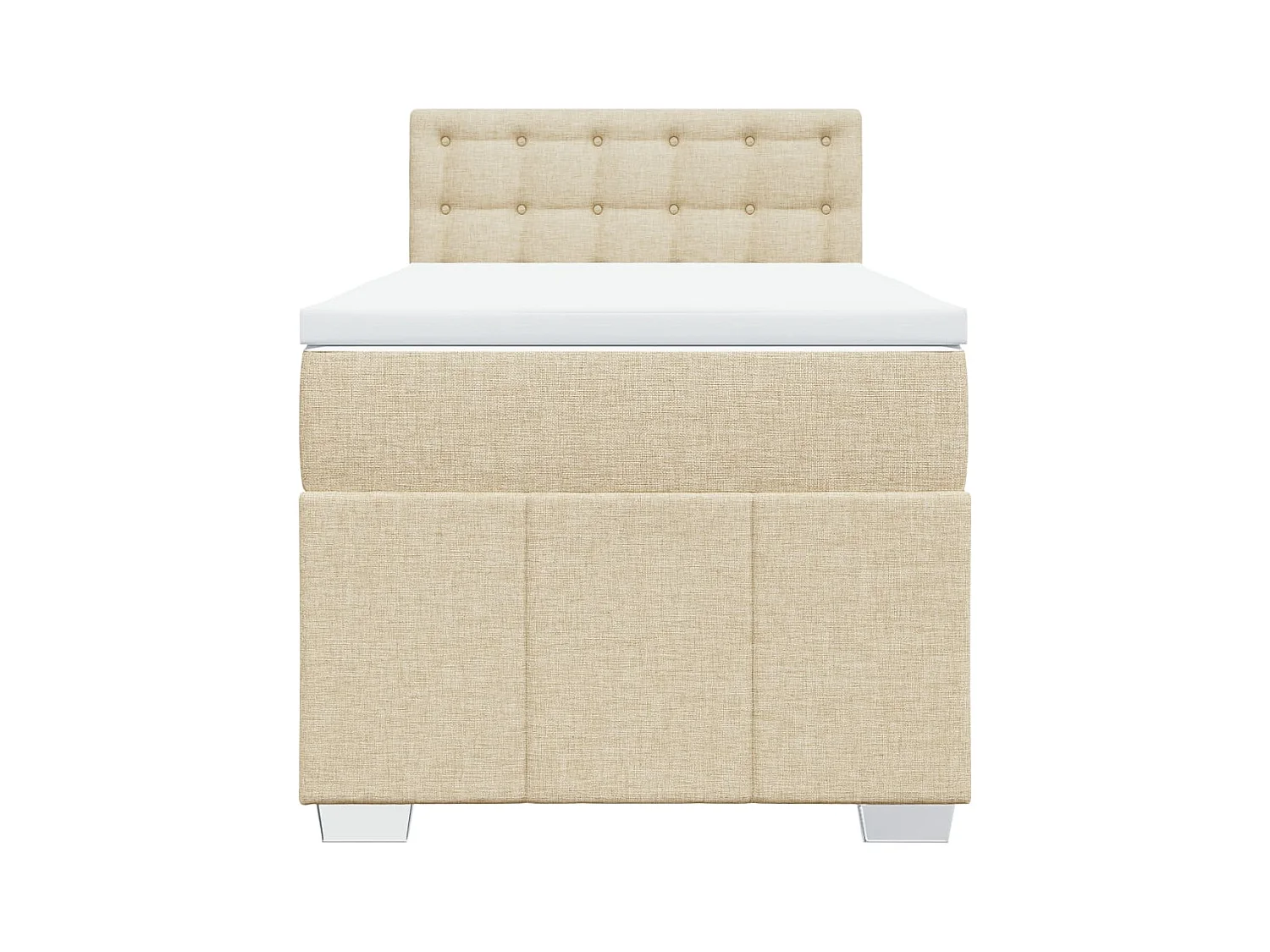 Sommier à lattes de lit avec matelas Crème 90x200 cm Tissu