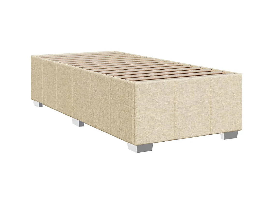 Sommier à lattes de lit avec matelas Crème 90x200 cm Tissu