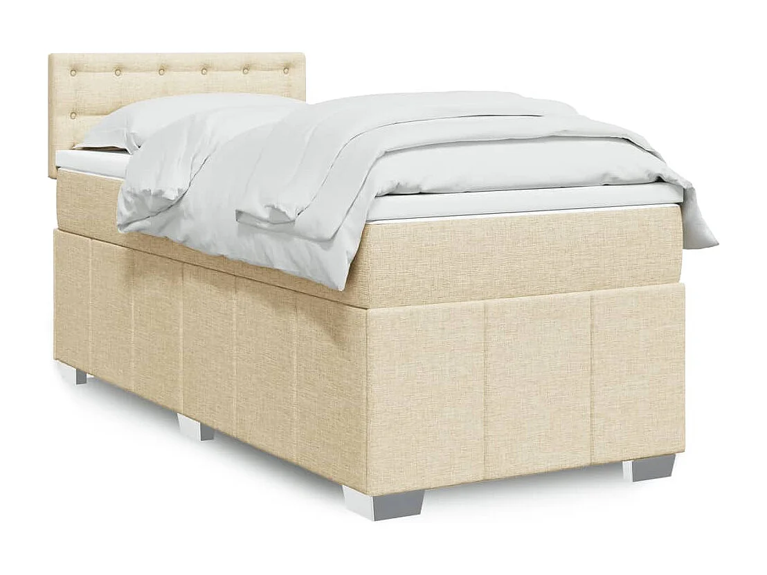 Giroletto a Molle con Materasso Crema 90x200 cm inTessuto