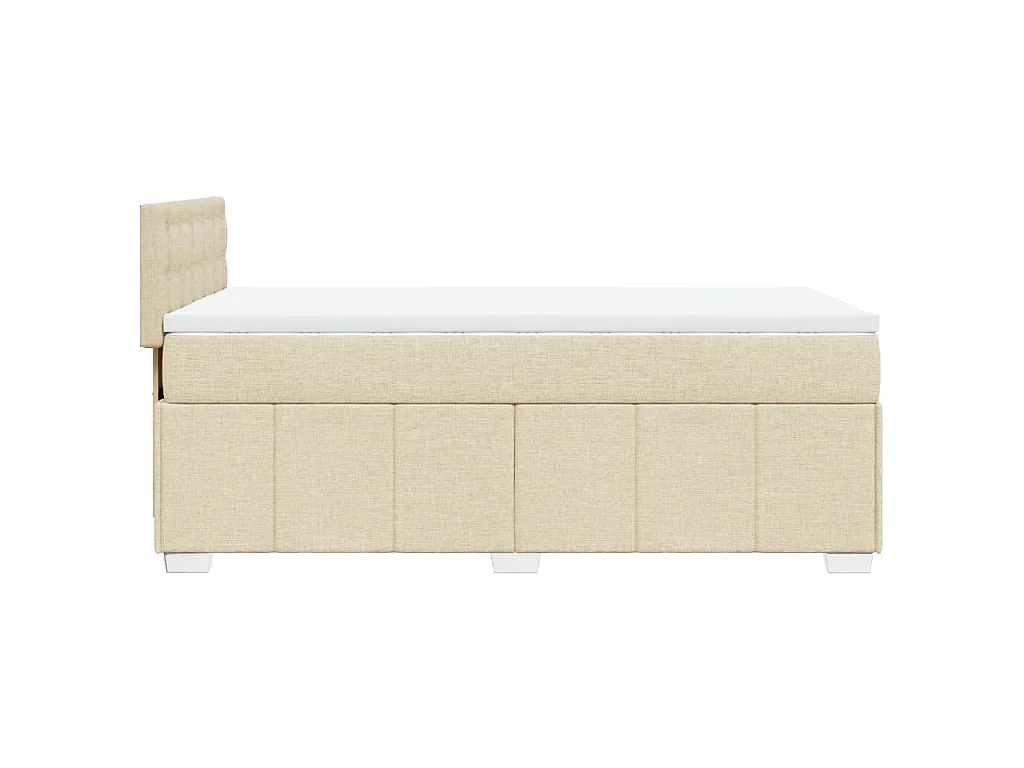 Boxspring met matras stof crèmekleurig 90x200 cm