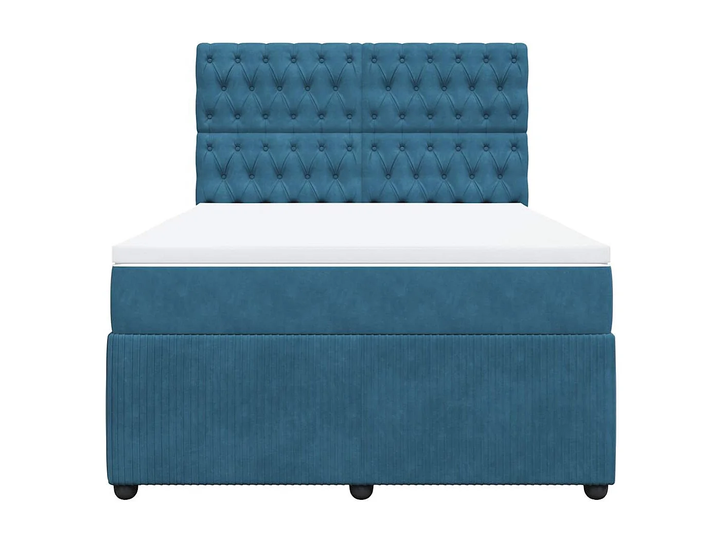 Boxspringbett mit Matratze Blau 140x190 cm Samt