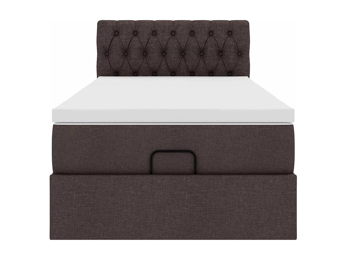 Ottoman bed met matras en LED's 100x200 cm stof donkerbruin