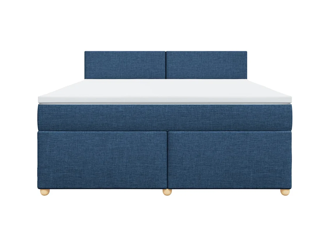 Boxspringbett mit Matratze Blau 180x200 cm Stoff