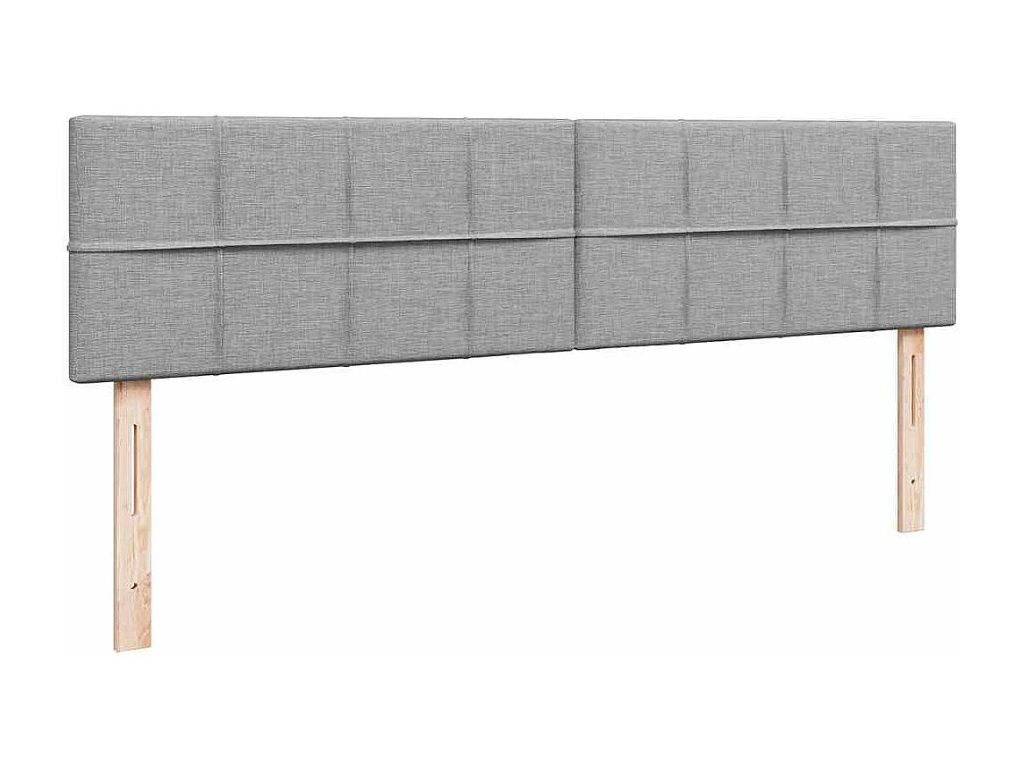 Ottomane Bett mit Matratze & LEDs Hellgrau 180x200 cm Stoff