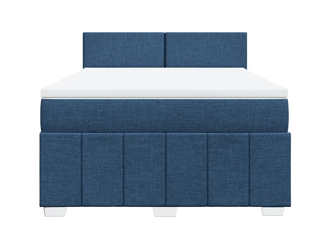 Boxspringbett mit Matratze Blau 140x200 cm Stoff