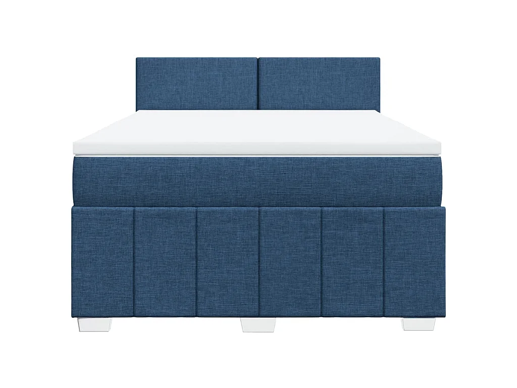 Cama com molas/colchão 140x200 cm tecido azul