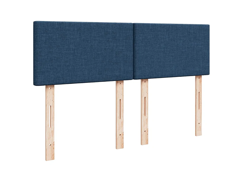 Cama com molas/colchão 140x200 cm tecido azul