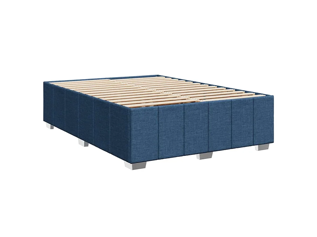 Cama com molas/colchão 140x200 cm tecido azul