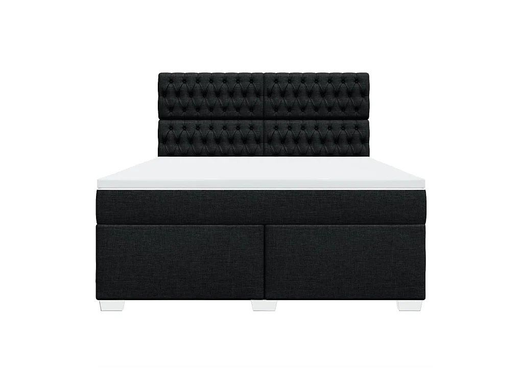 Boxspringbett mit Matratze Schwarz 180x200 cm Stoff