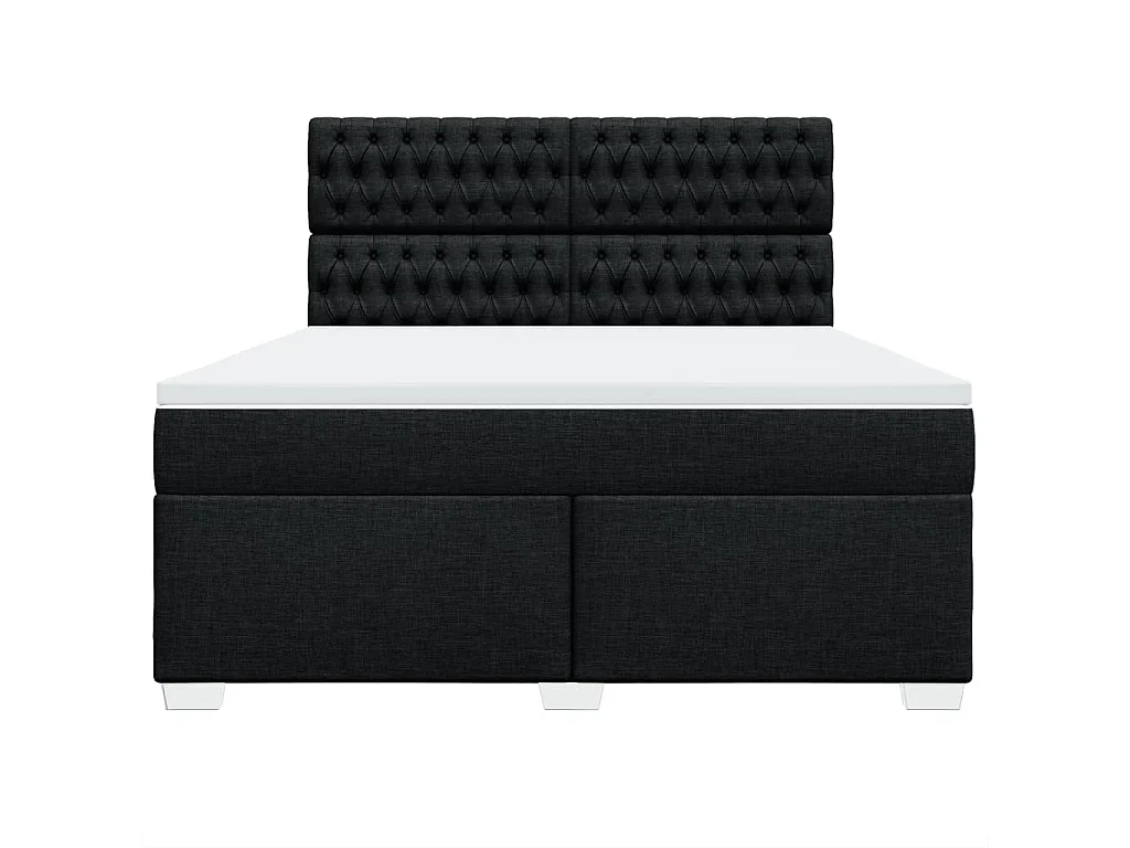Boxspringbett mit Matratze Schwarz 180x200 cm Stoff