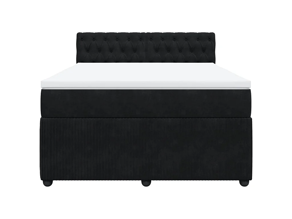 Boxspring met matras fluweel zwart 140x190 cm