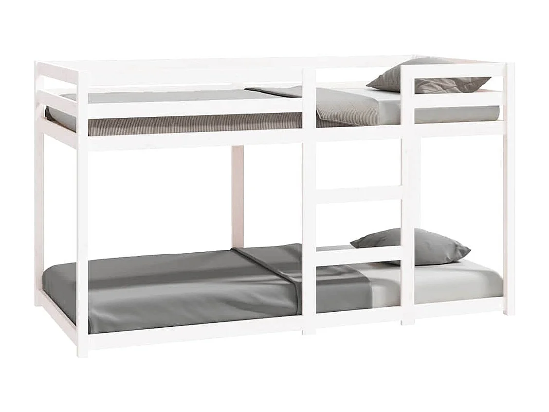 Lit superposé sans matelas blanc 90x190 cm bois de pin massif