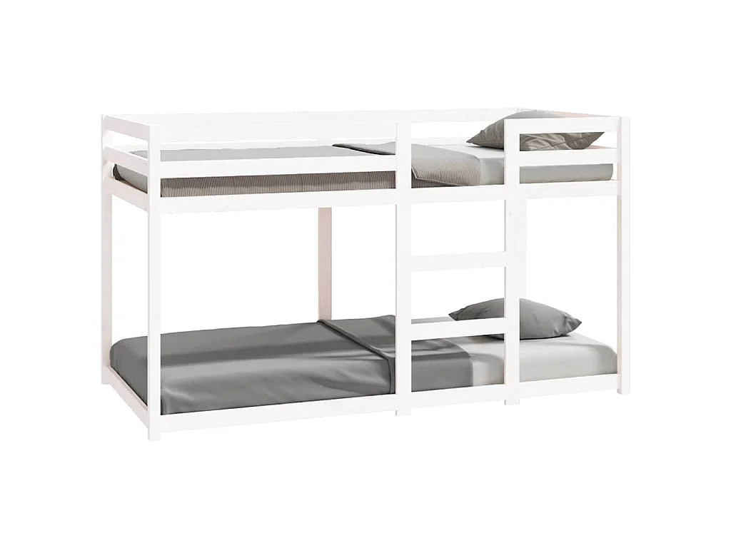 Lit superposé sans matelas blanc 90x190 cm bois de pin massif