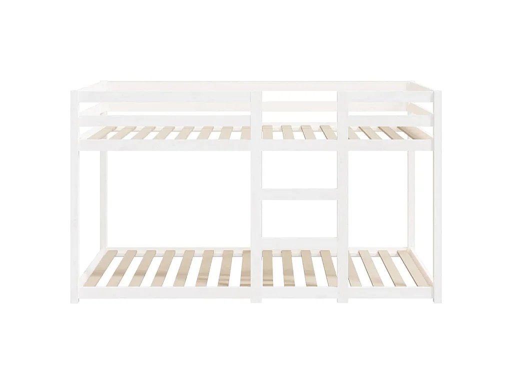 Lit superposé sans matelas blanc 90x190 cm bois de pin massif
