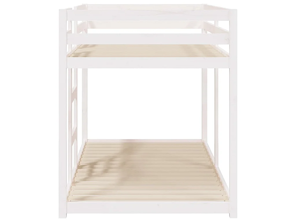 Lit superposé sans matelas blanc 90x190 cm bois de pin massif