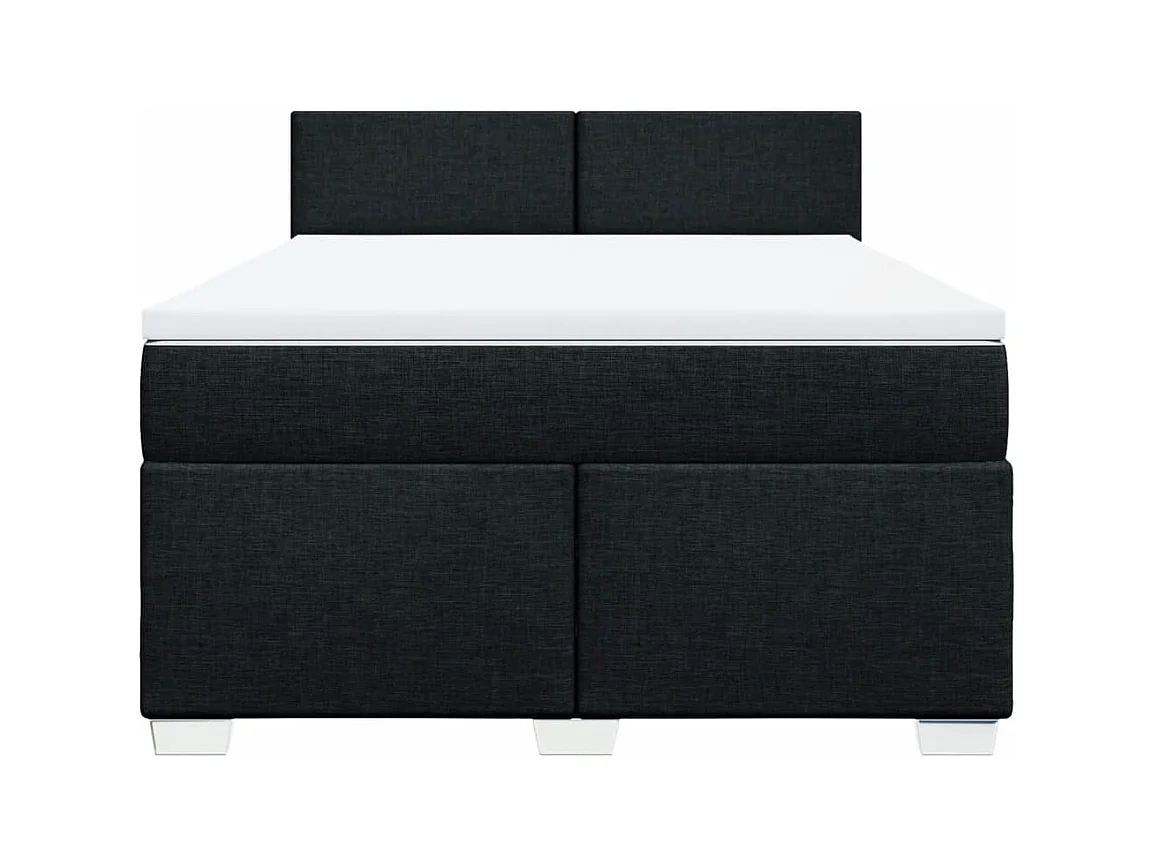 Sommier à lattes de lit avec matelas Noir 140x200 cm Tissu