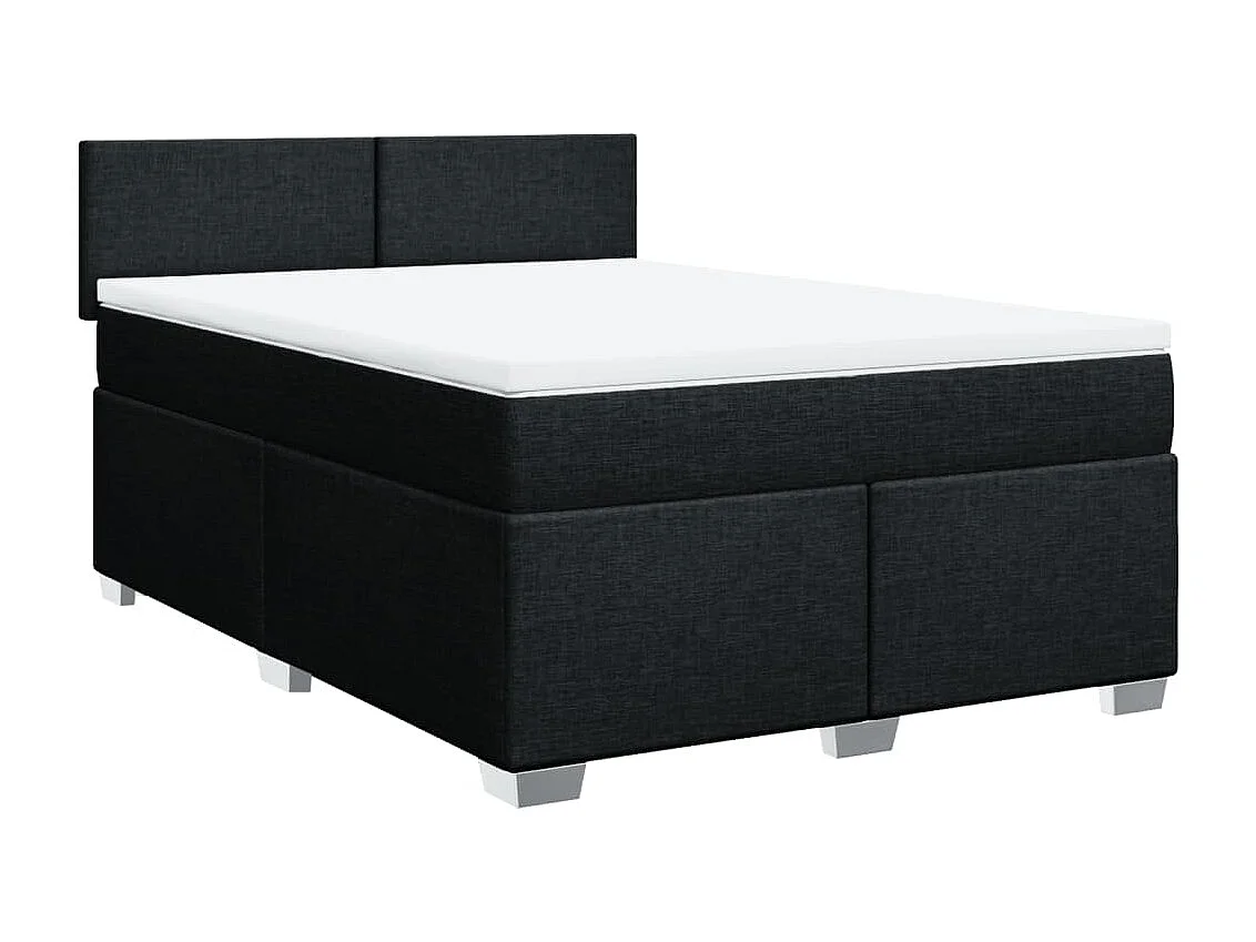 Boxspringbett mit Matratze Schwarz 140x200 cm Stoff