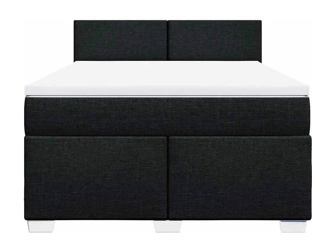Boxspringbett mit Matratze Schwarz 140x200 cm Stoff