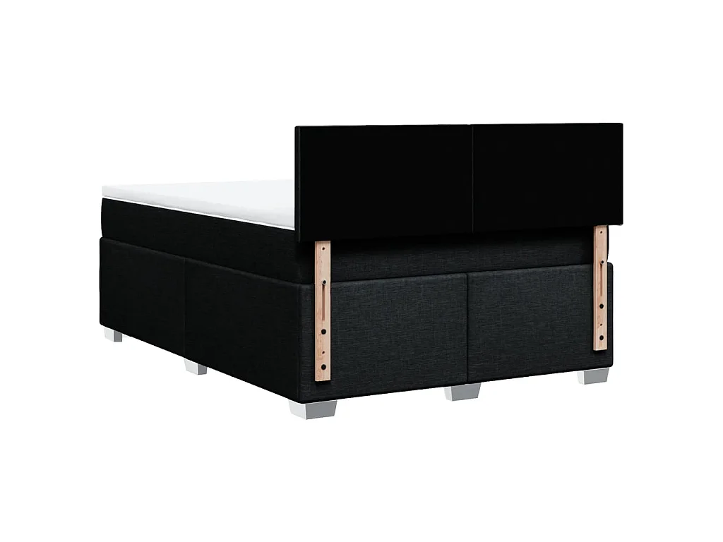 Cama box spring con colchón tela negro 140x200 cm