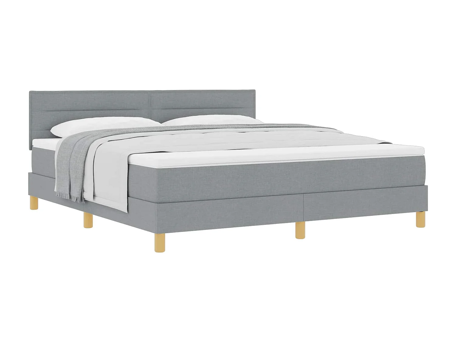 Letto a molle con materasso Grigio chiaro 180 x 200 cm Tessuto