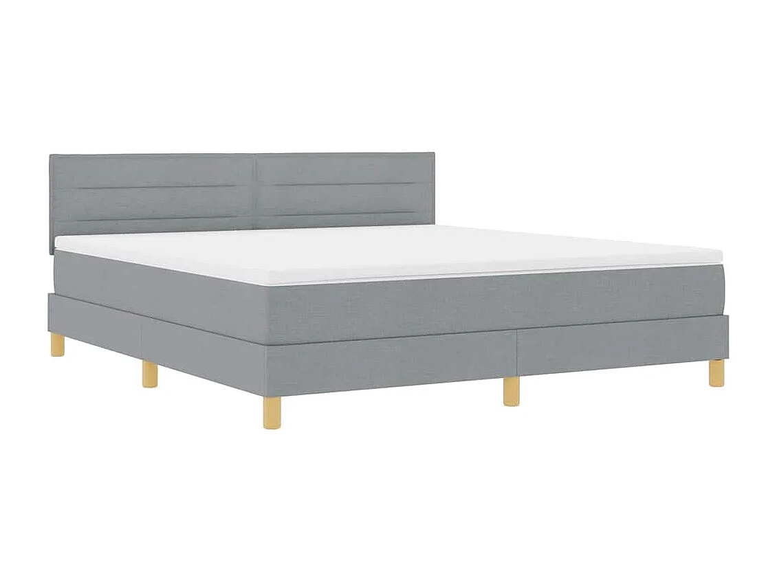 Letto a molle con materasso Grigio chiaro 180 x 200 cm Tessuto