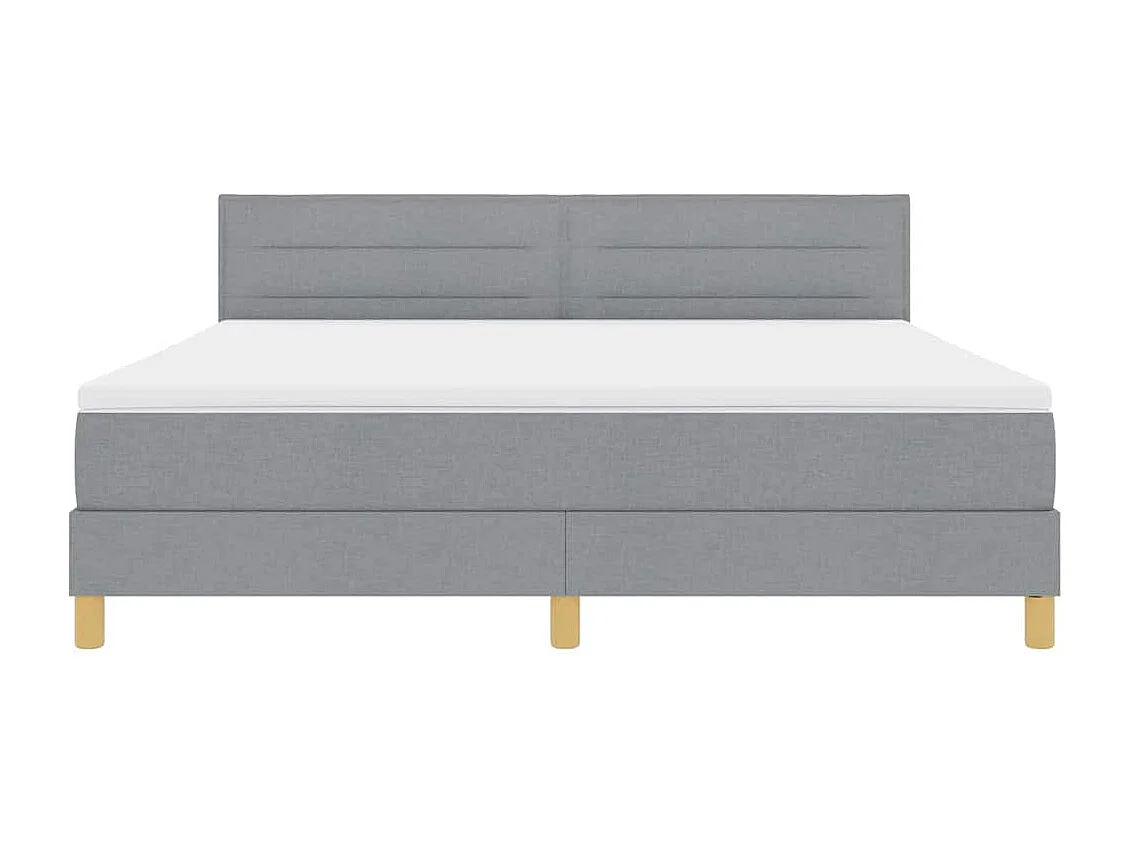 Letto a molle con materasso Grigio chiaro 180 x 200 cm Tessuto