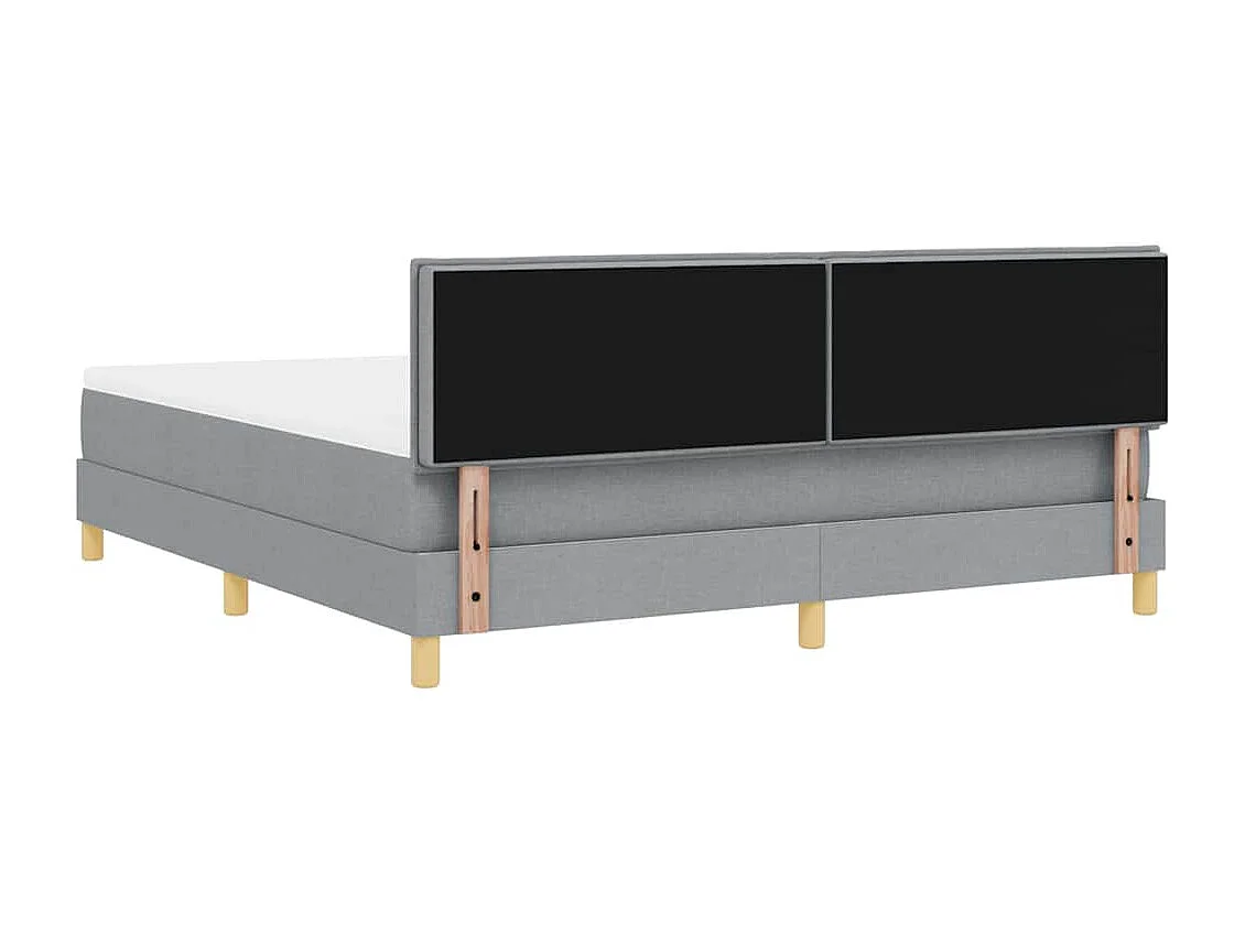 Letto a molle con materasso Grigio chiaro 180 x 200 cm Tessuto