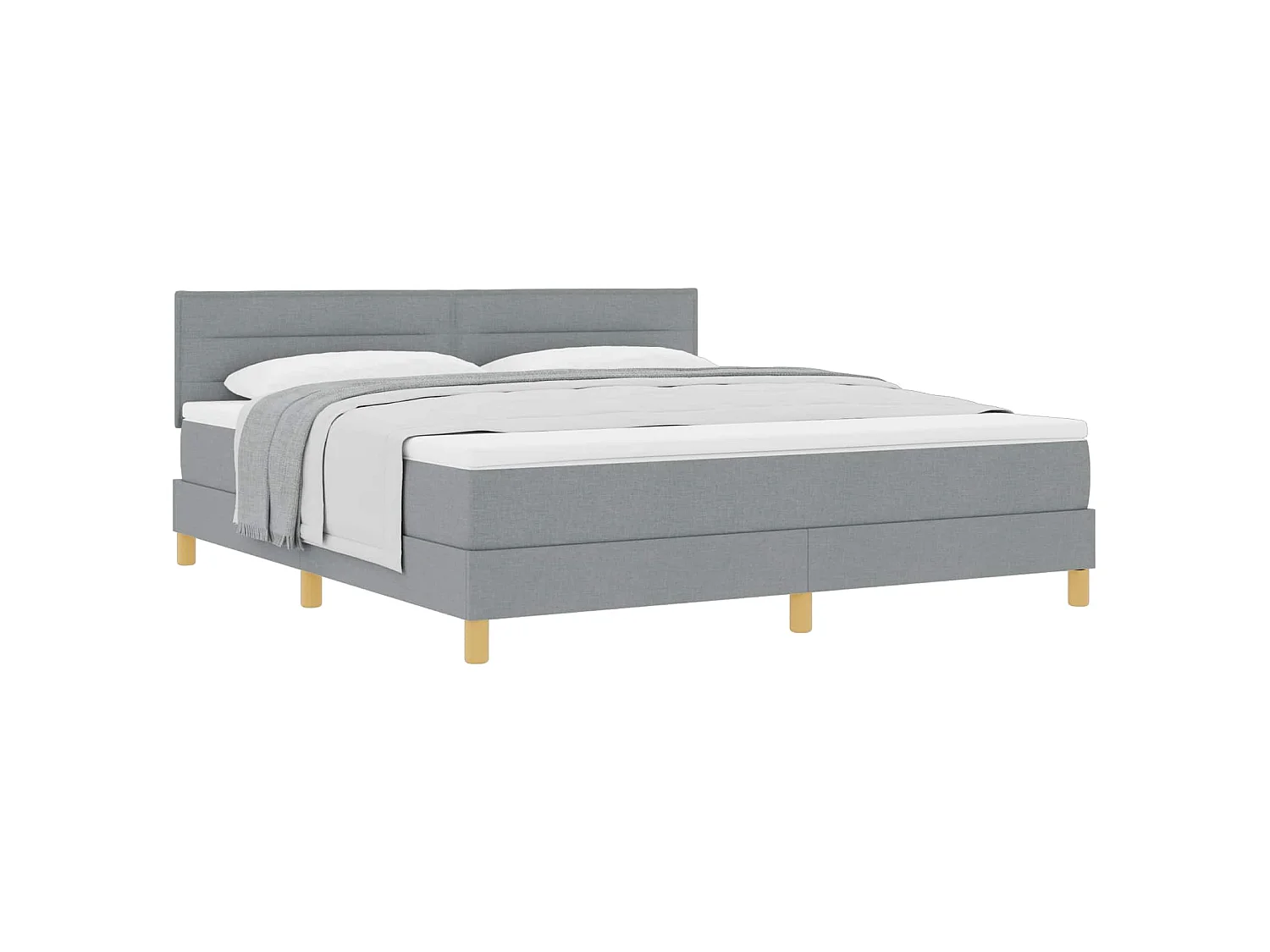 Boxspringbed met kussen Lichtgrijs 180 x 200 cm Stof