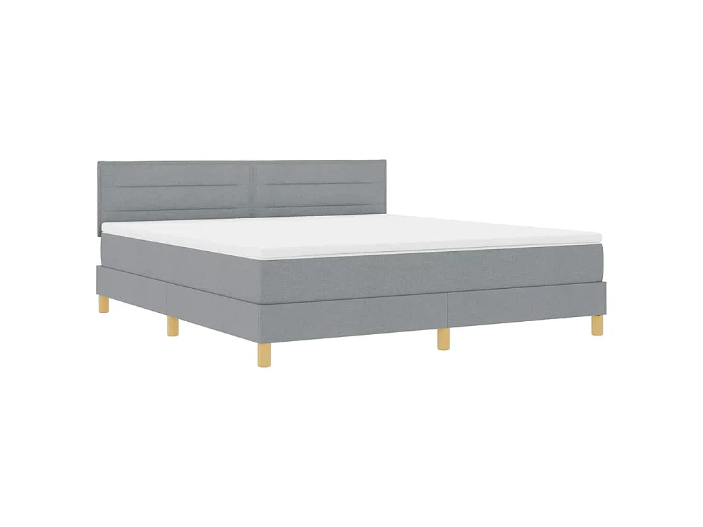 Boxspringbed met kussen Lichtgrijs 180 x 200 cm Stof