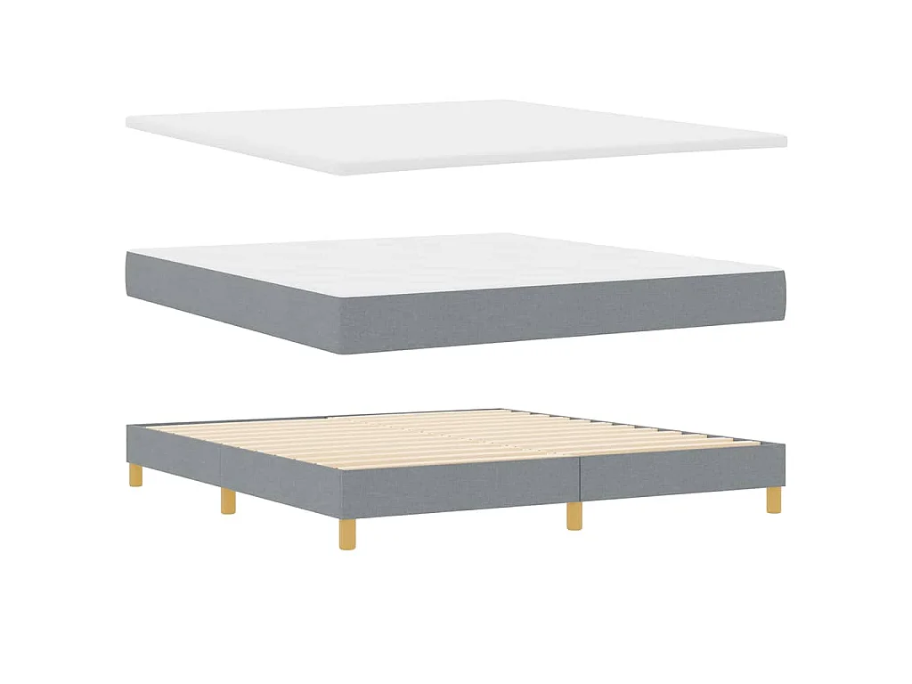 Boxspringbed met kussen Lichtgrijs 180 x 200 cm Stof