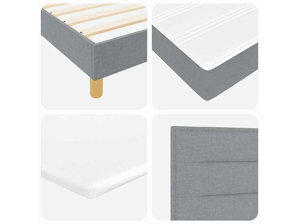 Boxspringbed met kussen Lichtgrijs 180 x 200 cm Stof