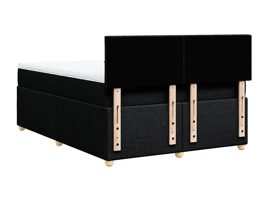 Boxspring met matras stof zwart 140x190 cm