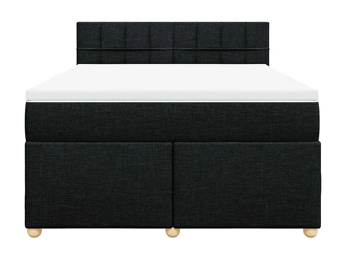 Giroletto a Molle con Materasso Nero 140x190 cm in Tessuto