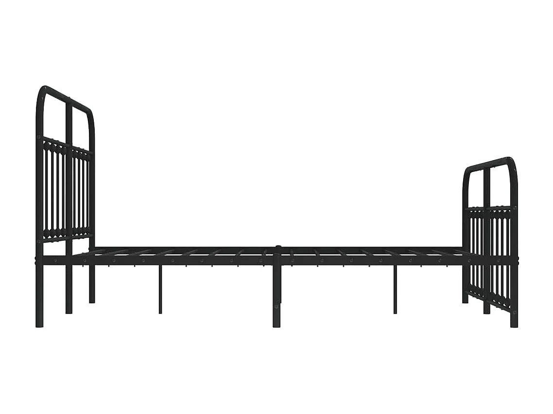 Bettgestell mit Kopf- und Fußteil Metall Schwarz 140x200 cm