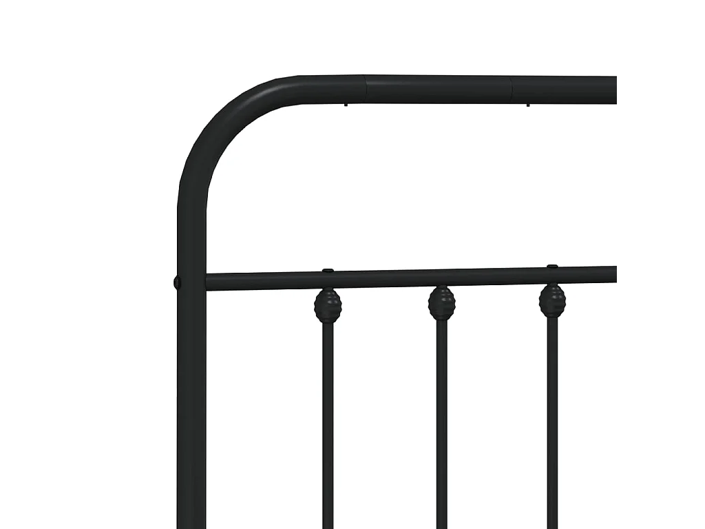 Cadre de lit métal sans matelas avec pied de lit noir 140x200cm
