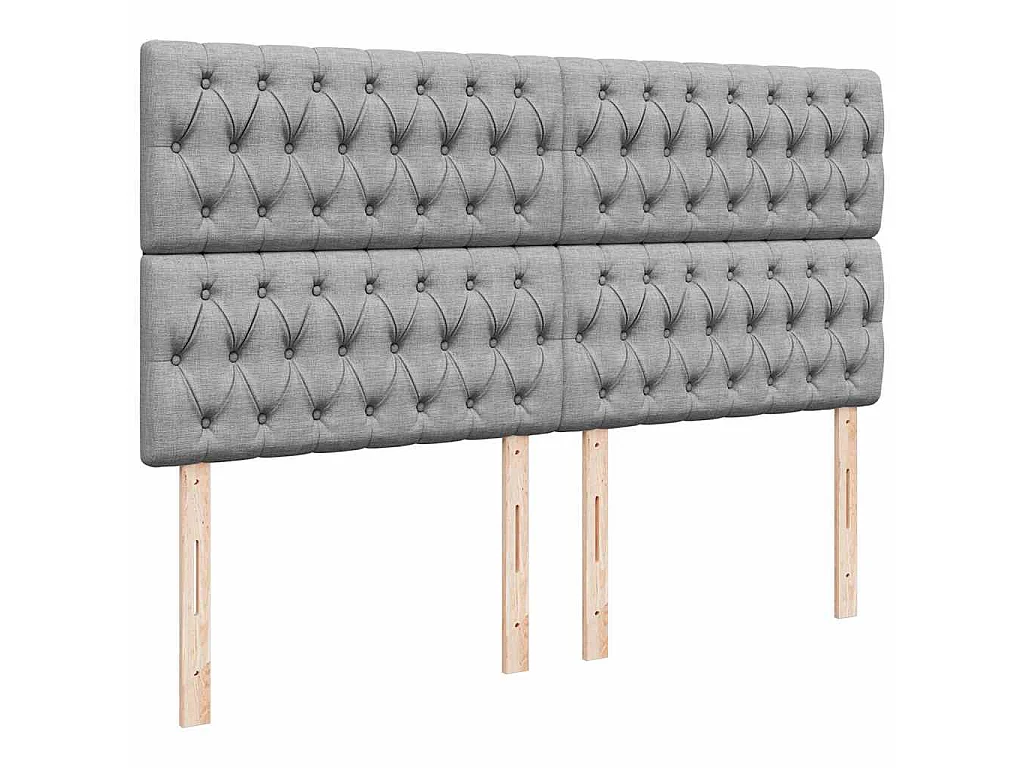 Ottoman-Bett mit Matratze & LEDs Hellgrau 180x200 cm Stoff