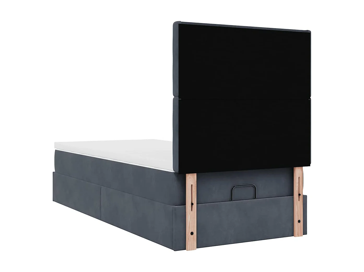 Ottoman bed met matrassen 100x200cm fluweel donkergrijs