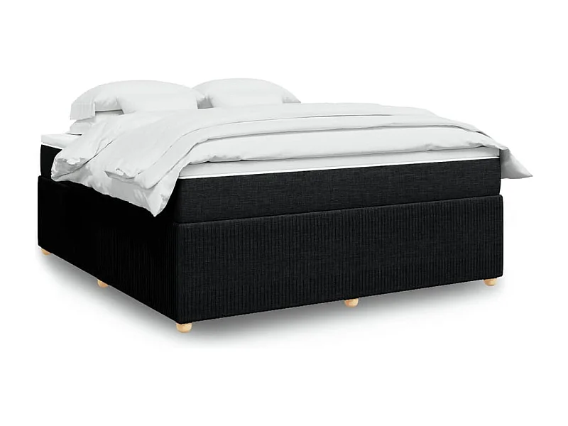 Boxspringbett mit Matratze Schwarz 180x200 cm Stoff