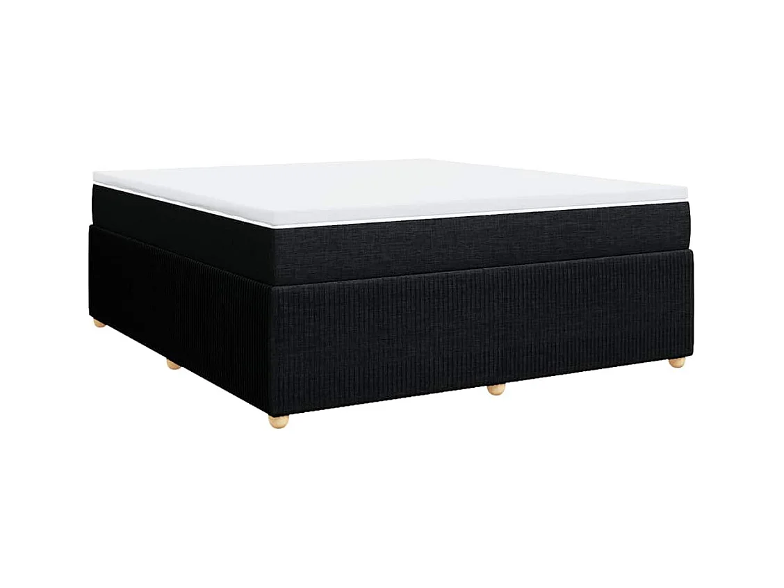 Cama com molas/colchão 180x200 cm tecido preto
