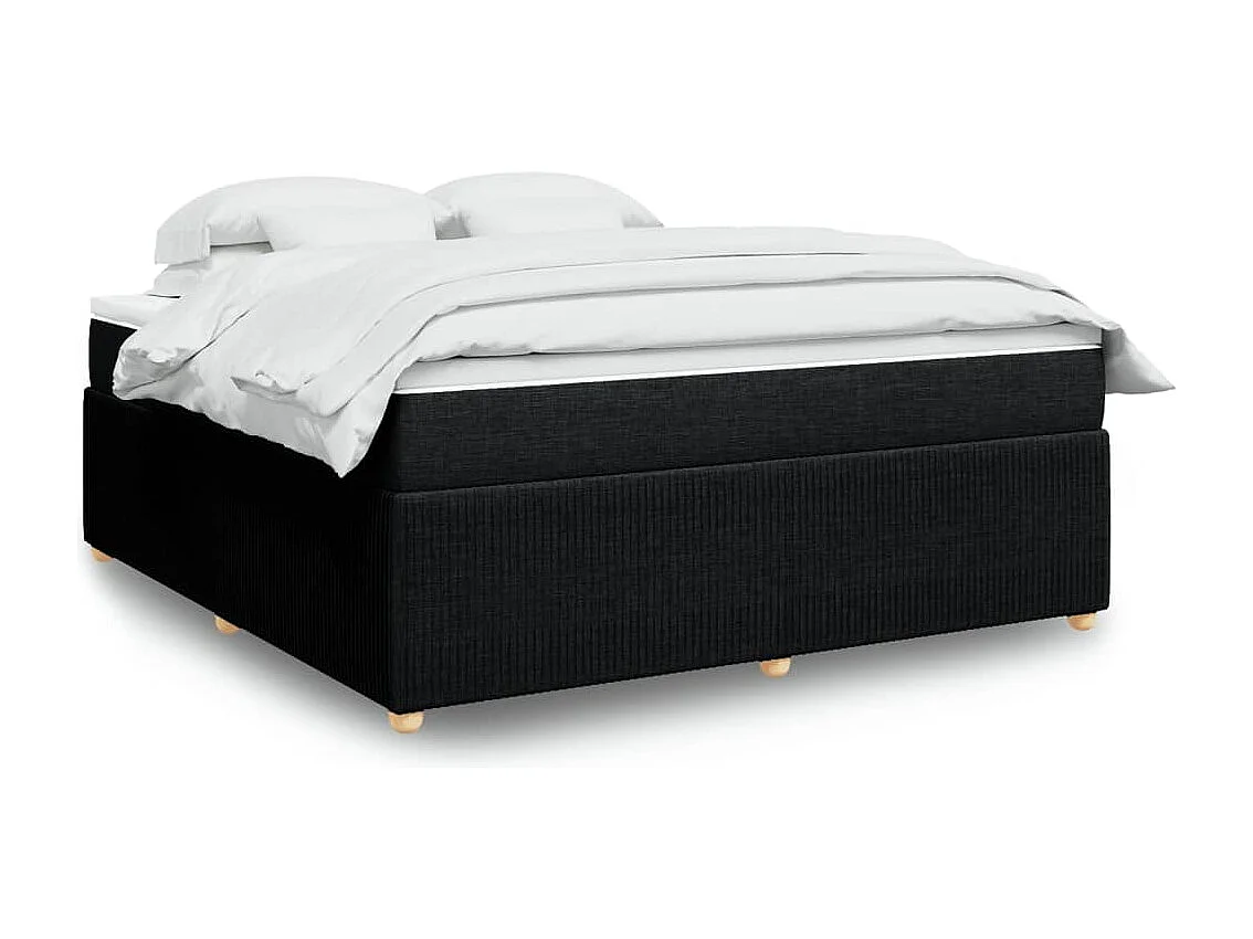 Boxspringbett mit Matratze Schwarz 180x200 cm Stoff