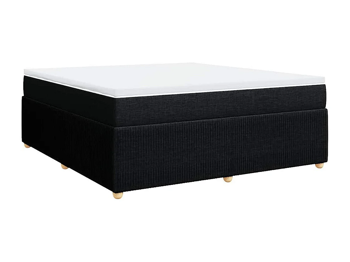 Boxspringbett mit Matratze Schwarz 180x200 cm Stoff