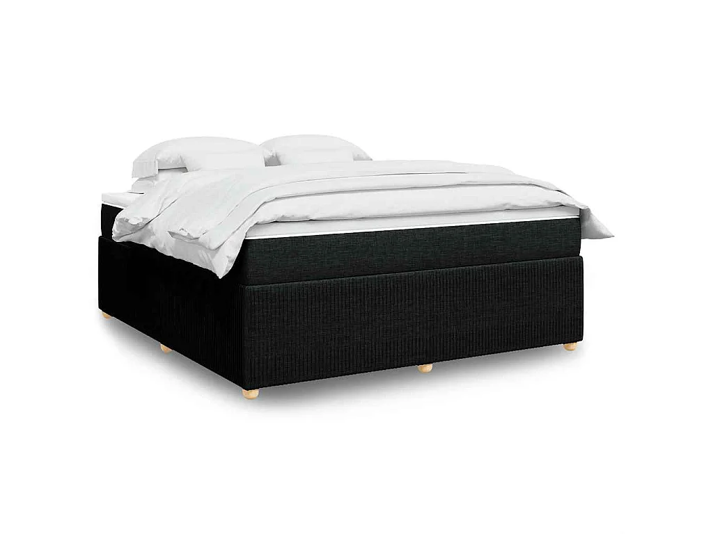 Boxspring met matras stof zwart 180x200 cm