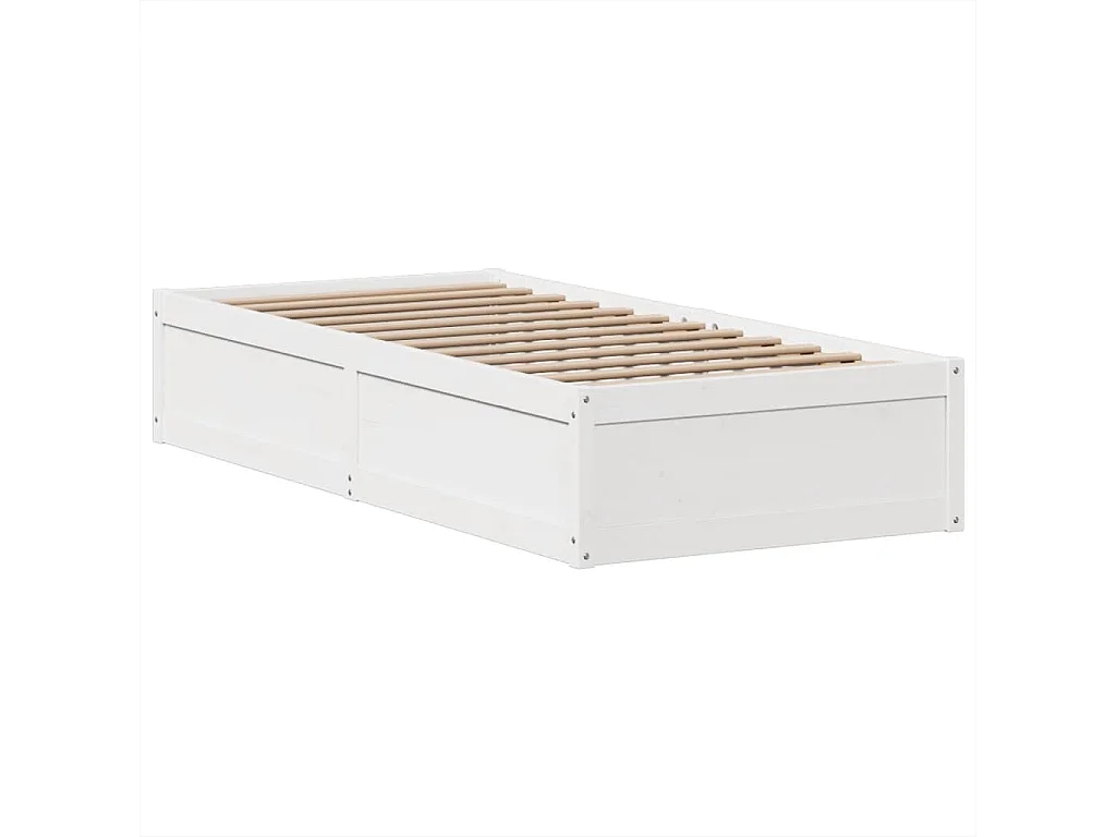 Cama sem colchão 90x190 cm madeira de pinho maciça branco