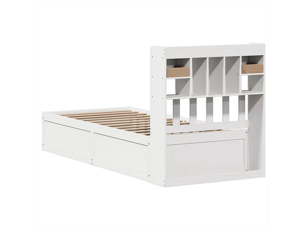 Cama sem colchão 90x190 cm madeira de pinho maciça branco
