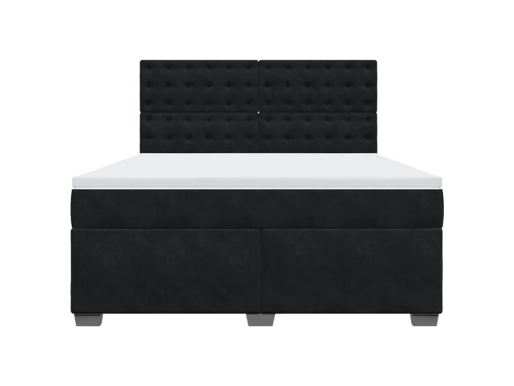 Boxspringbett mit Matratze Schwarz 180x200 cm Samt