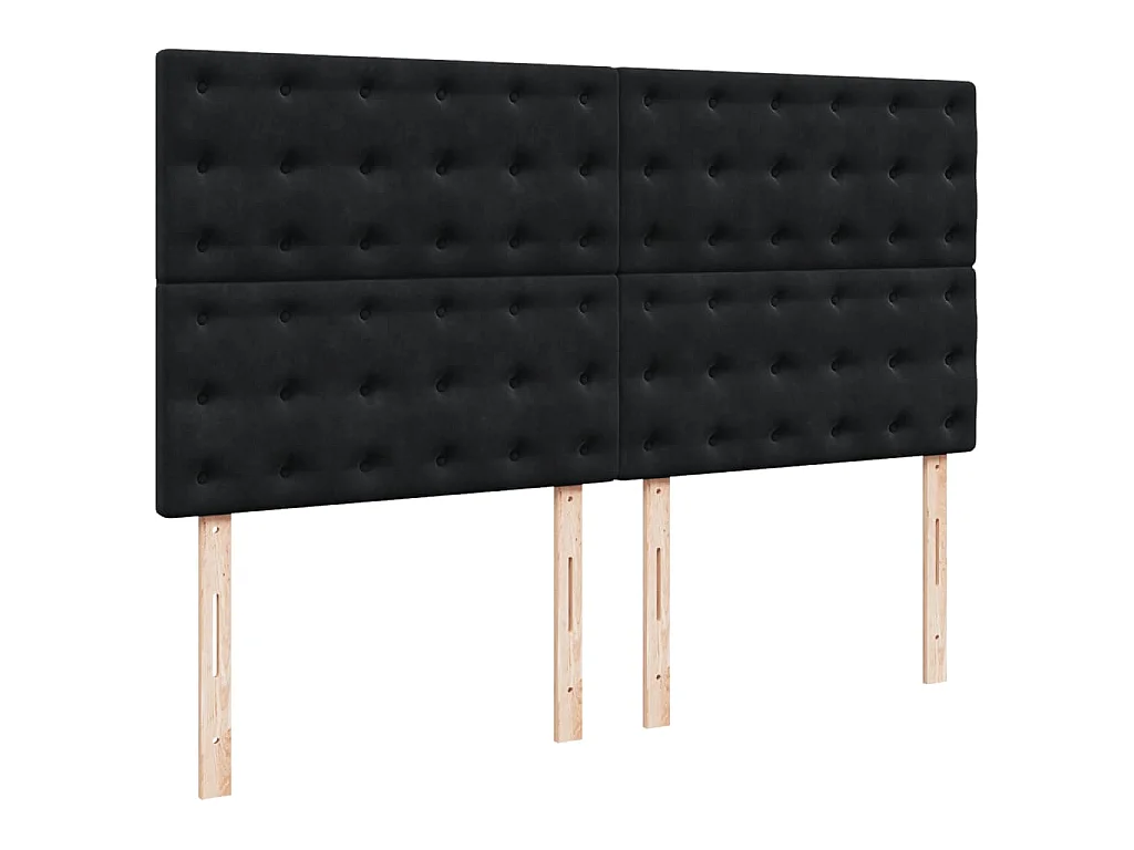 Boxspringbett mit Matratze Schwarz 180x200 cm Samt