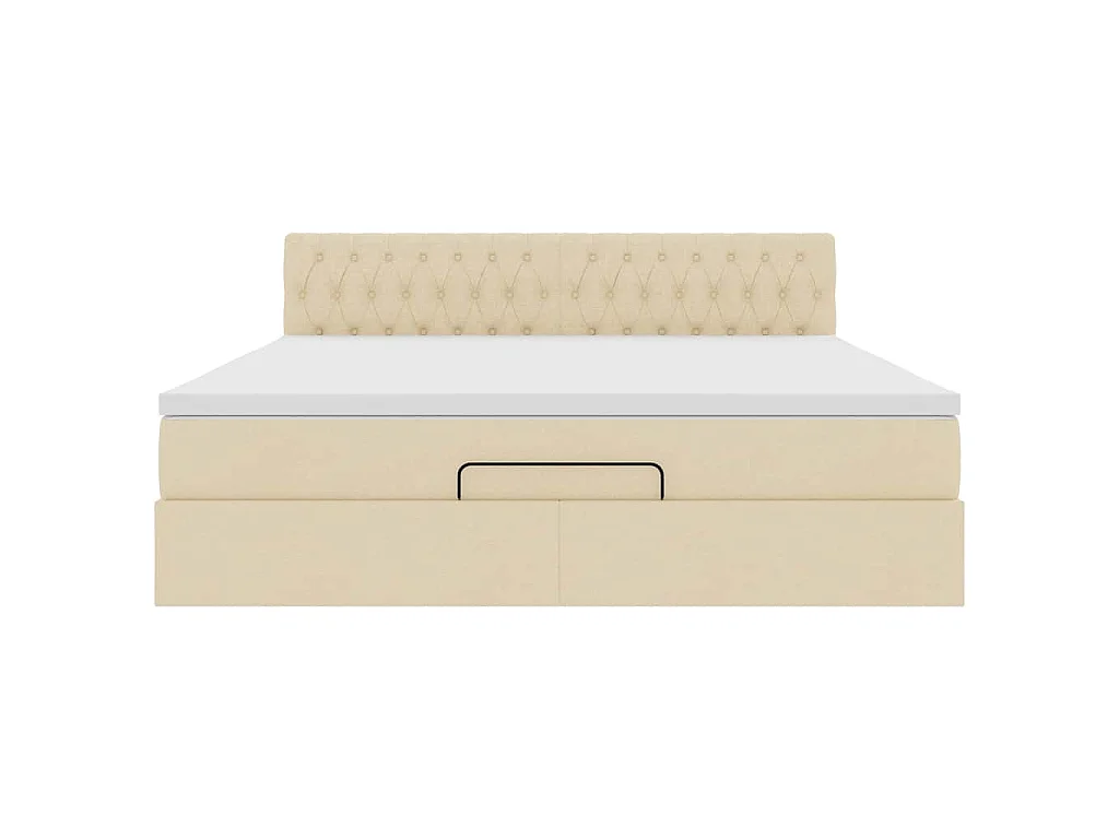 Ottoman-Bett mit Matratze Creme 160x200 cm Stoff