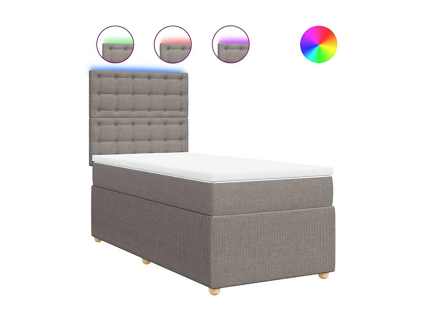 Boxspring met matras stof taupe 100x200 cm